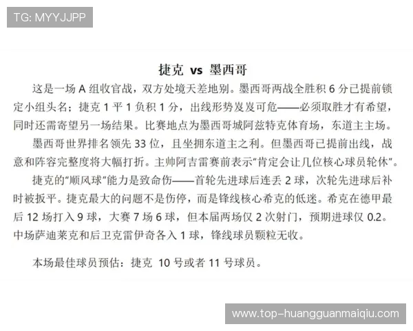 捷克对墨西哥比赛中停赛情况分析及对球队战术影响解读